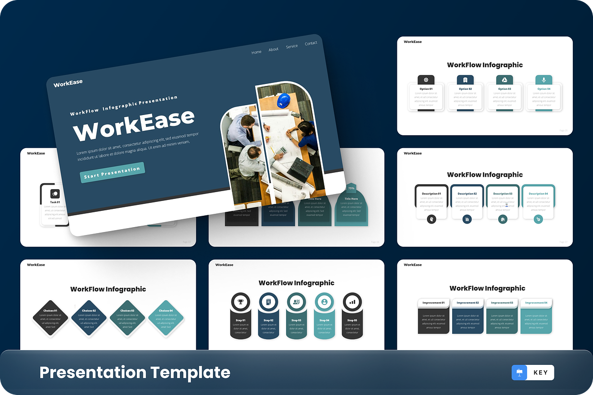 WorkEase - WorkFlow Infographic, a Presentation Template by GraphauseProject (Photo 1 of 6)