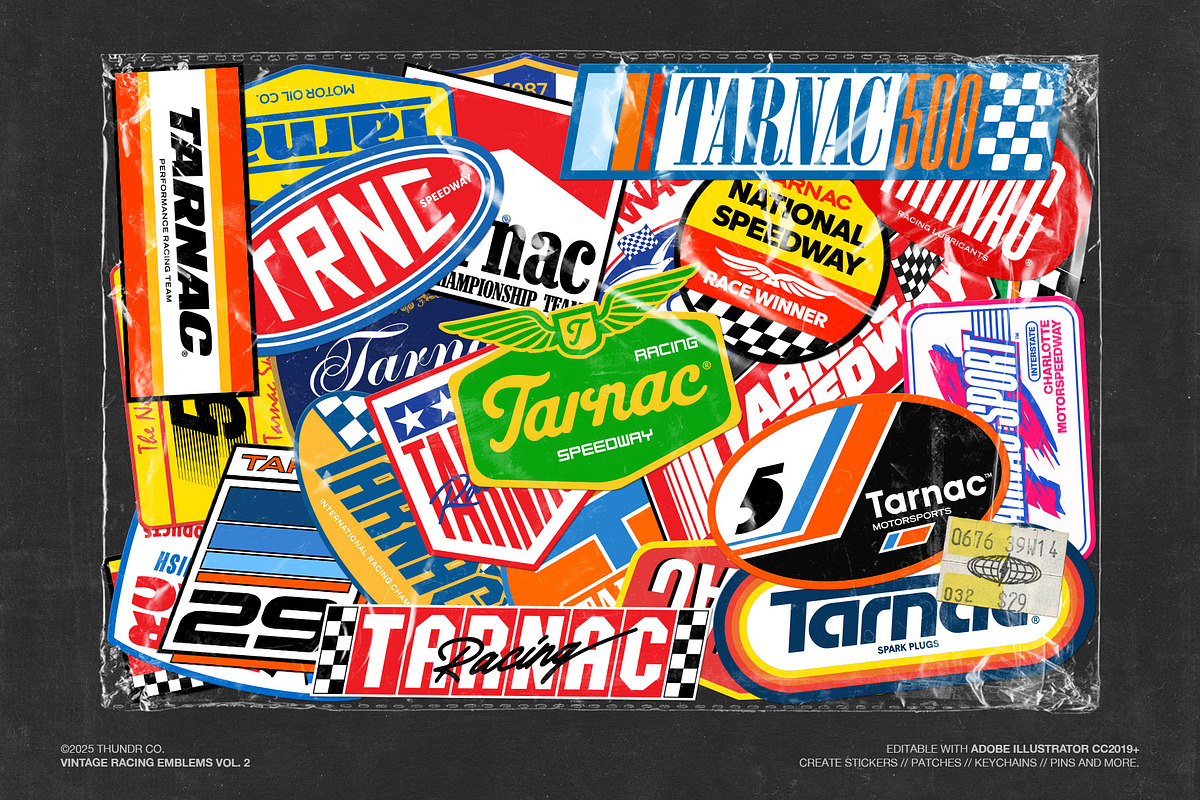 TARNAC | Vintage Racing Emblems v.2, an Object Graphic by Thundr Co. (Photo 1 of 5)