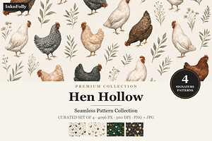 Hen Hollow Chicken Patterns, a Pattern Graphic by Inknfolly