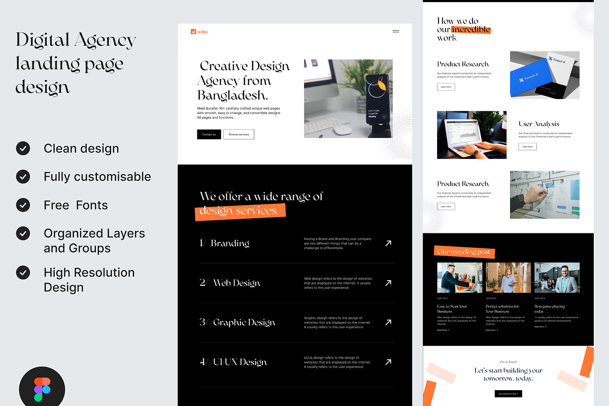Agency Landing page Design, a Landing Page Template by UiDex (Photo 1 of 4)
