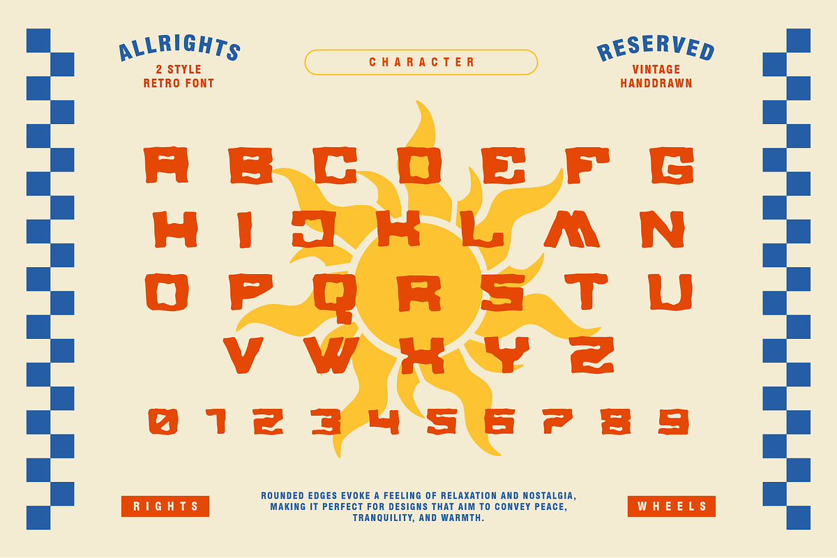 PEACETON - Retro Display Font, a Handwritten Font by Rightwheels (Photo 2 of 10)