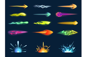 Cartoon bright shooting effects, an Illustration by Valerie Bodnar