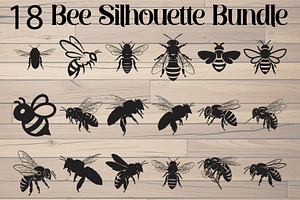 Bee Silhouette Bundle, a Background Graphic by Creativeshirt