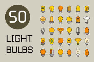 Light Bulb And Electric Lamp Icons