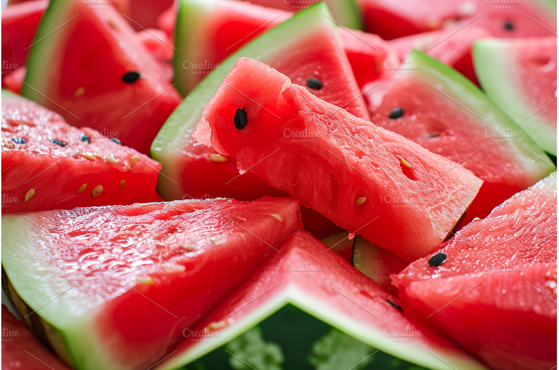 Close up of fresh watermelon slices, a Food & Drink Photo by Lermont51