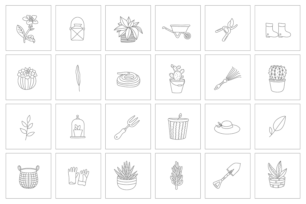 101 Vector Gardening Doodles, a Branding & Logo Template by pawellpi (Photo 20 of 22)