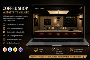 Premium 3D Animated Café Website, a Landing Page Template by DigitalsDesigns