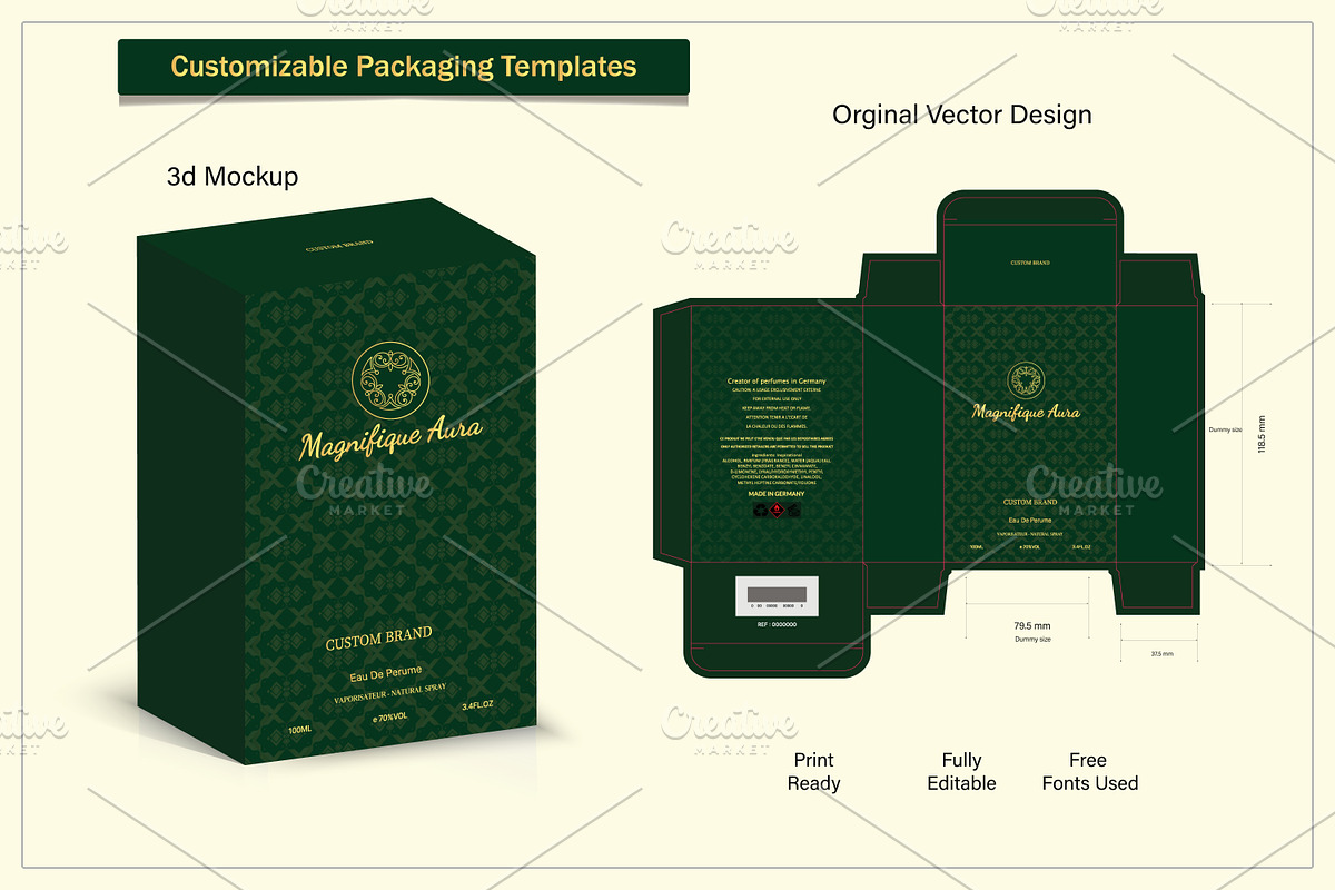 3d Box Design die cut template, an Object Graphic by sumonuix (Photo 1 of 3)