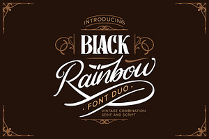 Black Rainbow Font Duo Vintage