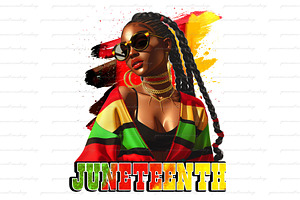 Cute Afro Girl Celebrating Juneteent, an Object Graphic by Little Mango
