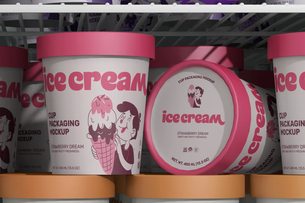 Ice Cream Cup Packaging Mockup, a Cups & Container Mockup by graphicsauce (Photo 4 of 4)