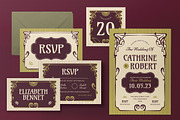 Vintage Wedding Invitation Set, an Invitation Template by graphicook (Thumbnail 3 of 3)