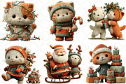Christmas Cats Clipart, an Illustration by Black Bird Studio (Thumbnail 6 of 6)