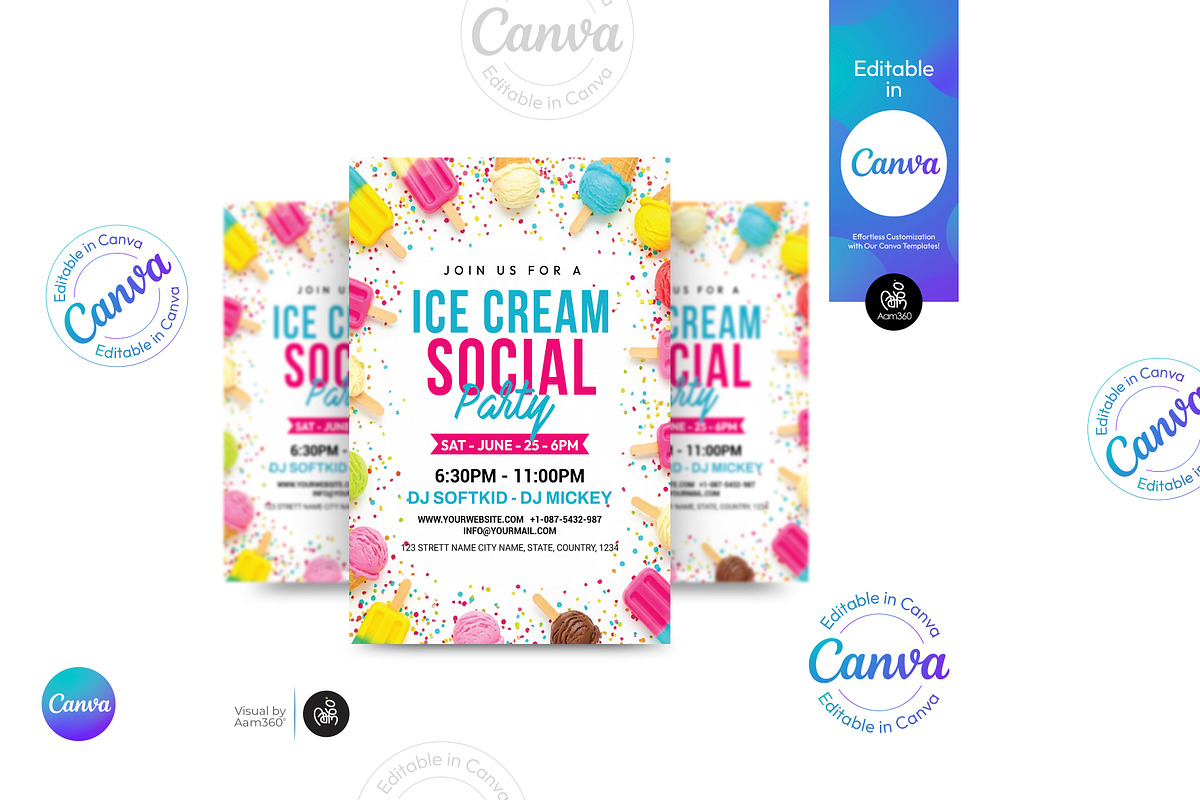 Ice Cream Social Flyer, a Flyer Template by Aam360 (Photo 2 of 3)