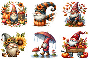 Watercolor Autumn Gnome Clipart, a Seasonal Illustration by DreamArtGraphic (Thumbnail 3 of 4)