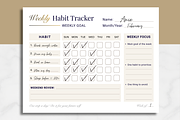 Weekly Habit Tracker Printable, a Stationery Template by AntDesignStudio (Thumbnail 2 of 6)