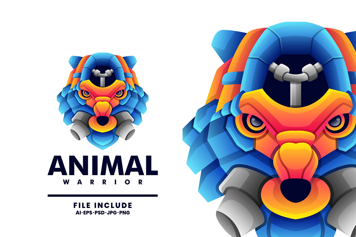 Animal Warrior Colorful Logo, a Branding & Logo Template by Dundutdesain8
