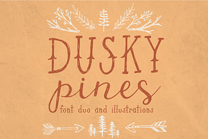 Dusky Pines Font Duo Illustrations