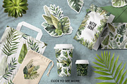 TROPICAL LEAVES & ELEMENTS, a Decorative Illustration by Watercolor by Tonia Tkach (Thumbnail 6 of 6)