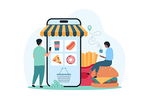 Order fast food mobile app, a Food Illustration by Flashvector