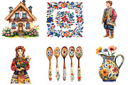 Watercolor Slavic Folk Clipart, an Illustration by Designking (Thumbnail 3 of 5)