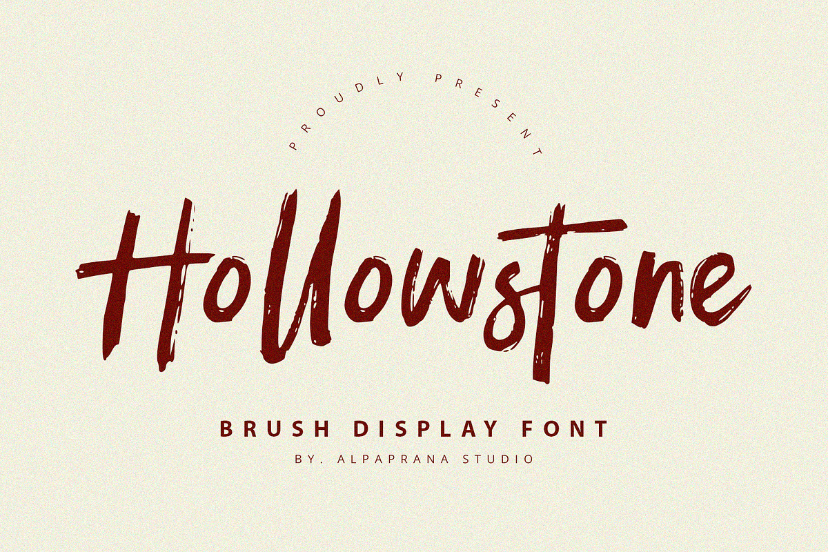 Hollowstone - Brush Font, a Script Font by Alpaprana (Photo 1 of 10)