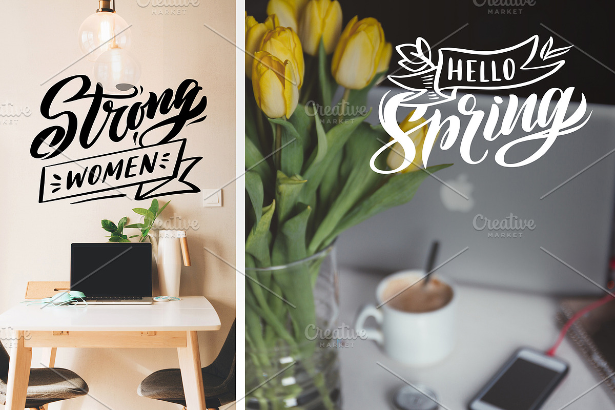 Happy Women's lettering set, a Decorative Illustration by Lettering_Logo