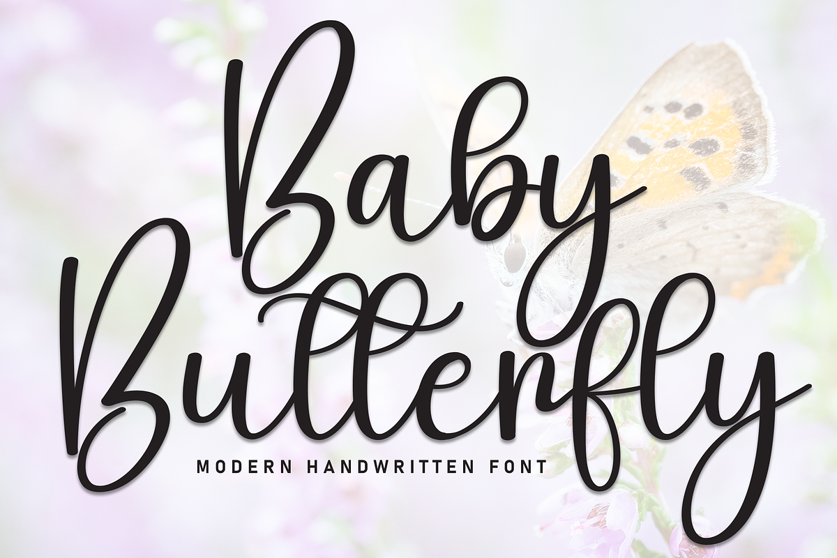 Baby Butterfly | Script Font, a Handwritten Font by Scratchones (Photo 1 of 8)
