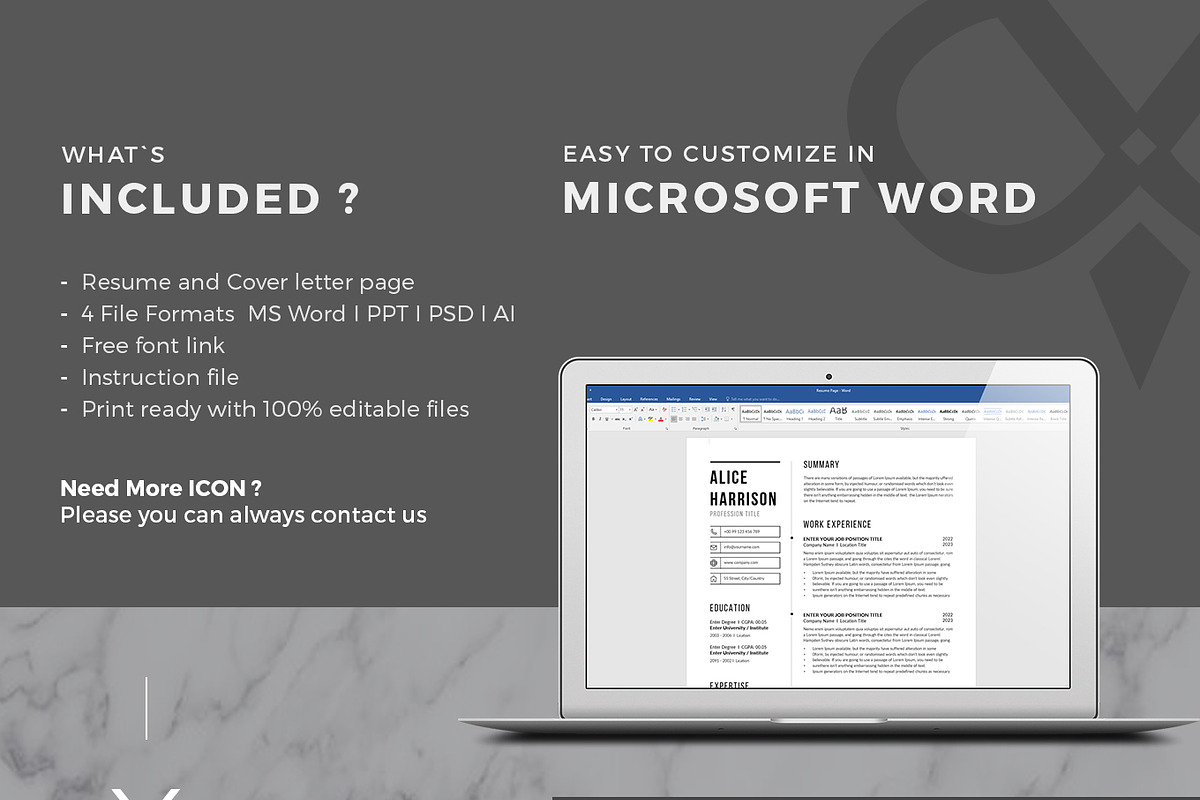 Resume/cv Template | Word, a Resume Template by Creatune (Photo 4 of 4)