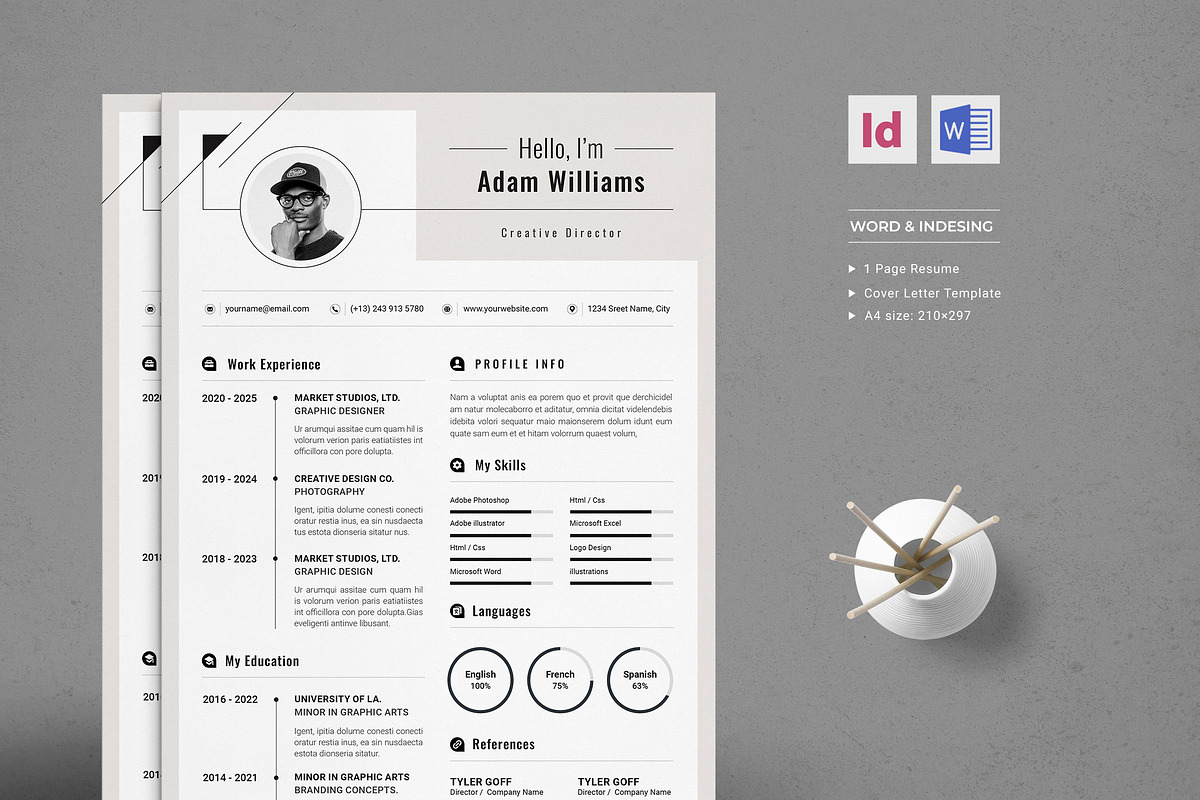 Resume / CV Template, a Resume Template by Creativity-Design (Photo 1 of 4)