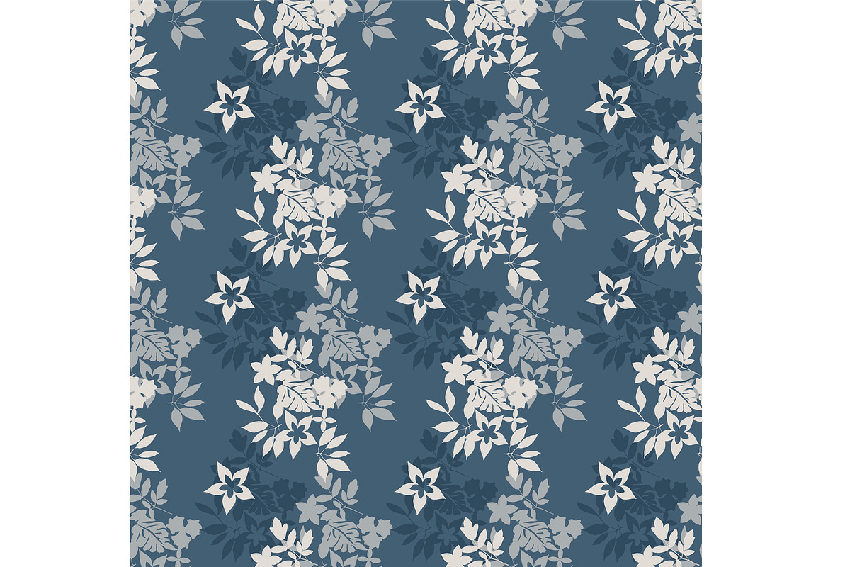 Blue Floral Seamless Repeat, a Pattern Graphic by Sharon Schwalbe (Photo 2 of 4)