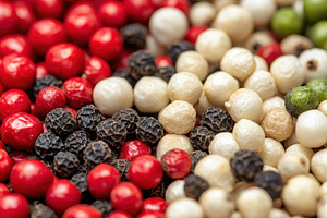 Mixture of colorful peppercorns disp, a Photo by Iftikhar Alam