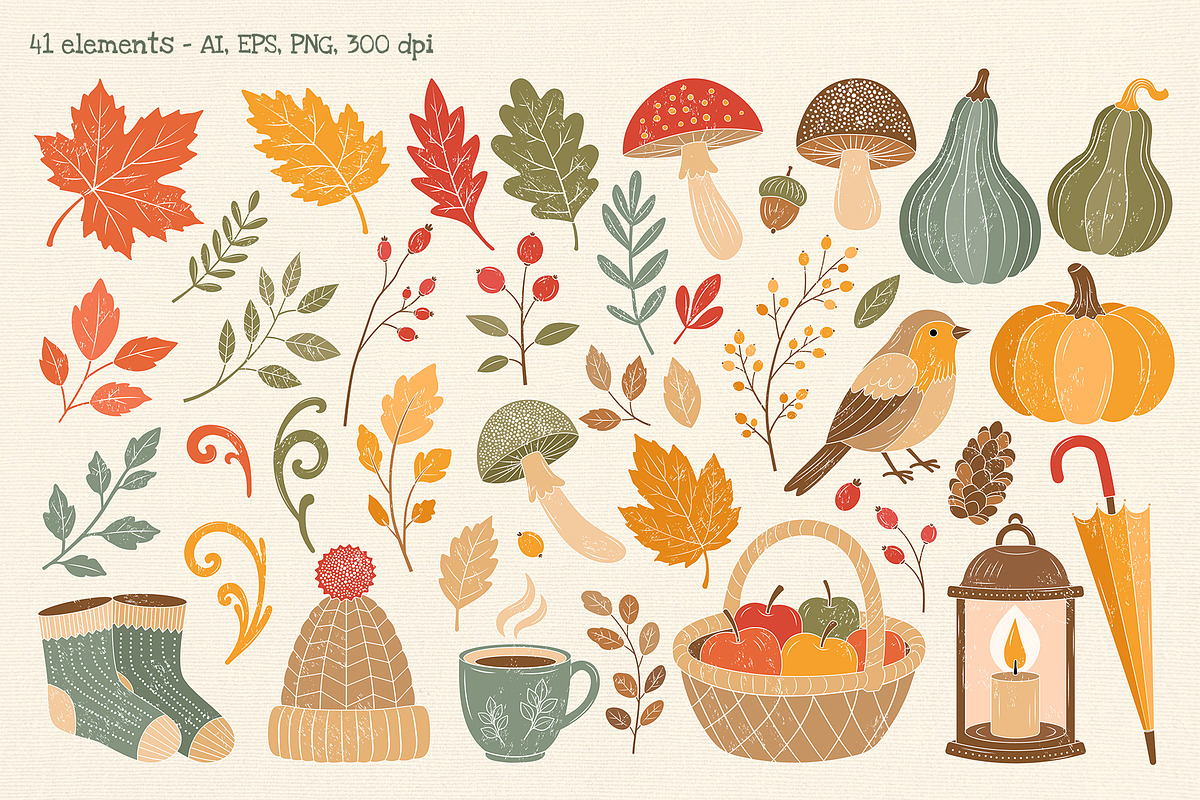 Cozy Autumn Vibes Vector Clipart, a Seasonal Illustration by Hanna's ArtLab (Photo 2 of 6)