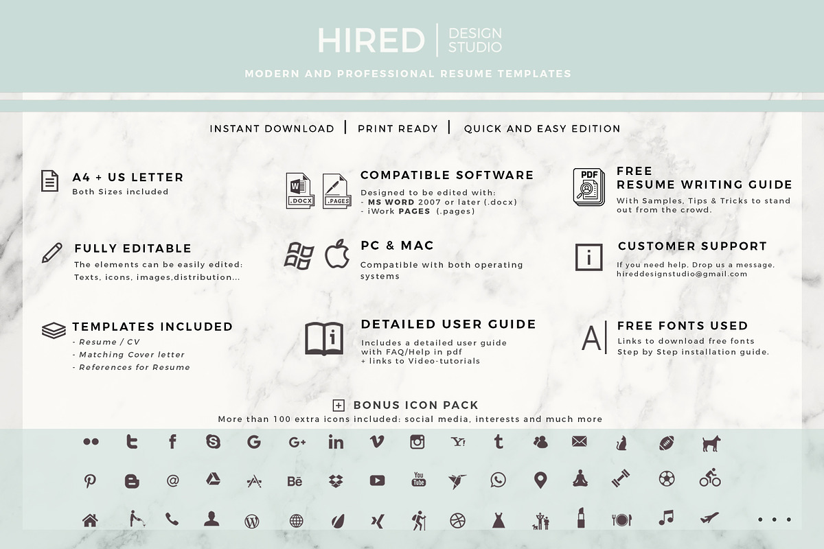 Nurse Resume Template | Nursing CV, a Resume Template by HIRED Design Studio (Photo 8 of 12)