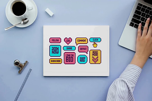 Pixel Style Call To Action Buttons, an Outline Icon by barsrsind