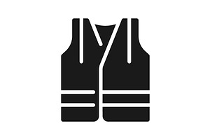 Reflective vest black glyph icon, an Icon by IMG Visuals