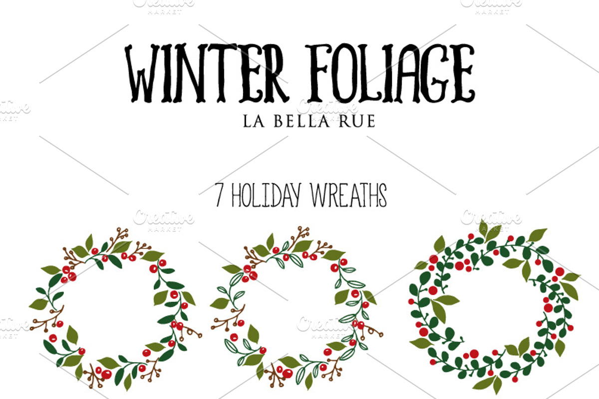 Hand Drawn Winter Christmas Foliage, an Illustration by La Bella Rue (Photo 3 of 4)