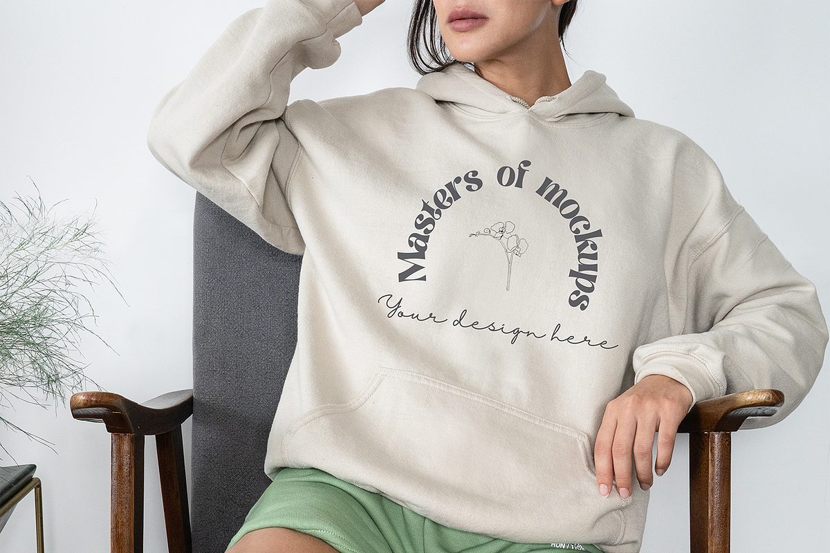 Gildan Sand Hoodie Mockup, a Hoody Mockup by Masters of Instagram