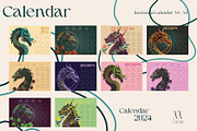 Dragon Calendar Templates 2024, a Print Template by NNclipart (Thumbnail 6 of 15)