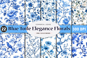 Toile Elegance Chinoiserie Florals, a Pattern Graphic by SinaCreation