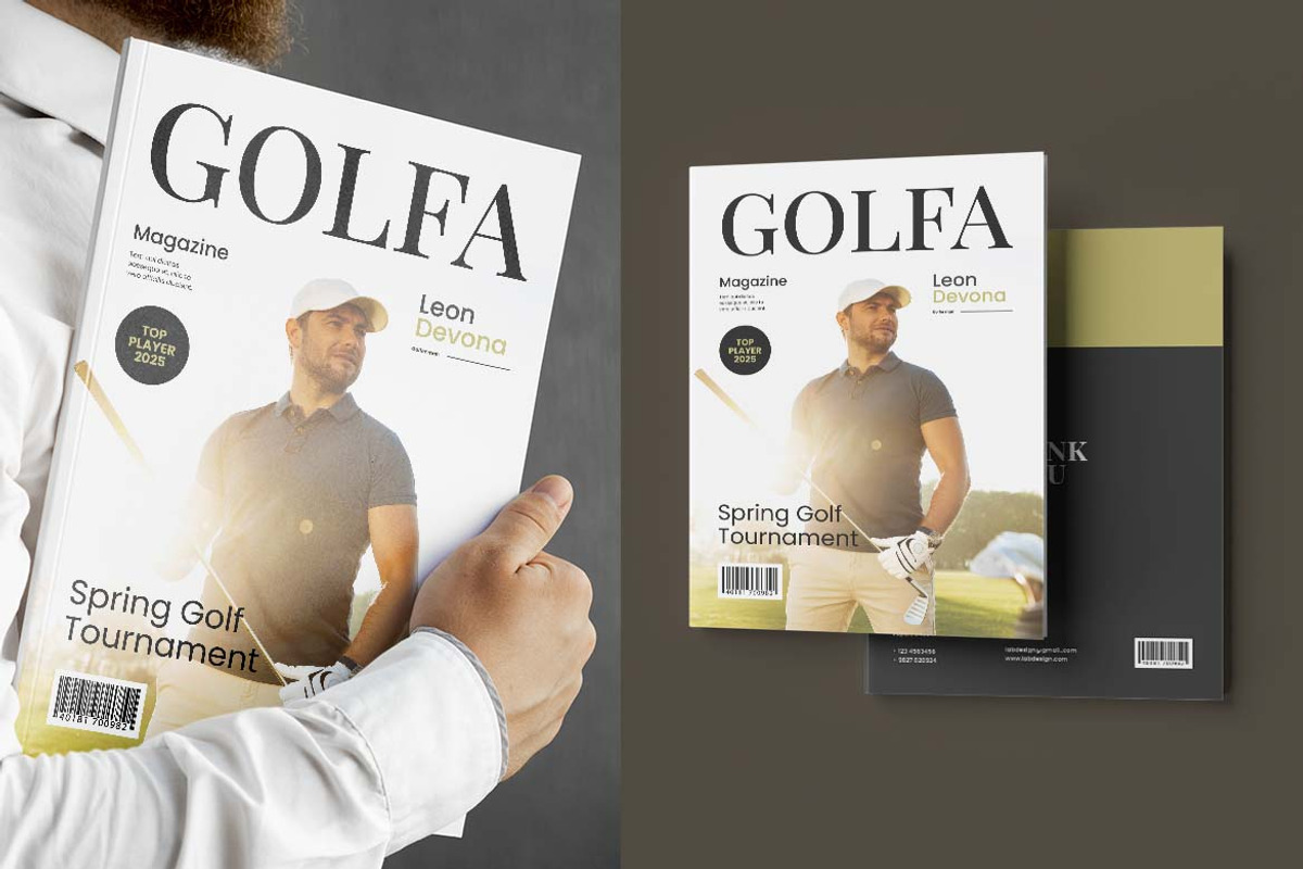 White Golf Sport Magazine Template, a Magazine Template by UICreative (Photo 2 of 5)