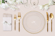 Wedding table w Charger Mockup PSD, a Product Mockup by Maddy's Art & Mockups (Thumbnail 5 of 6)