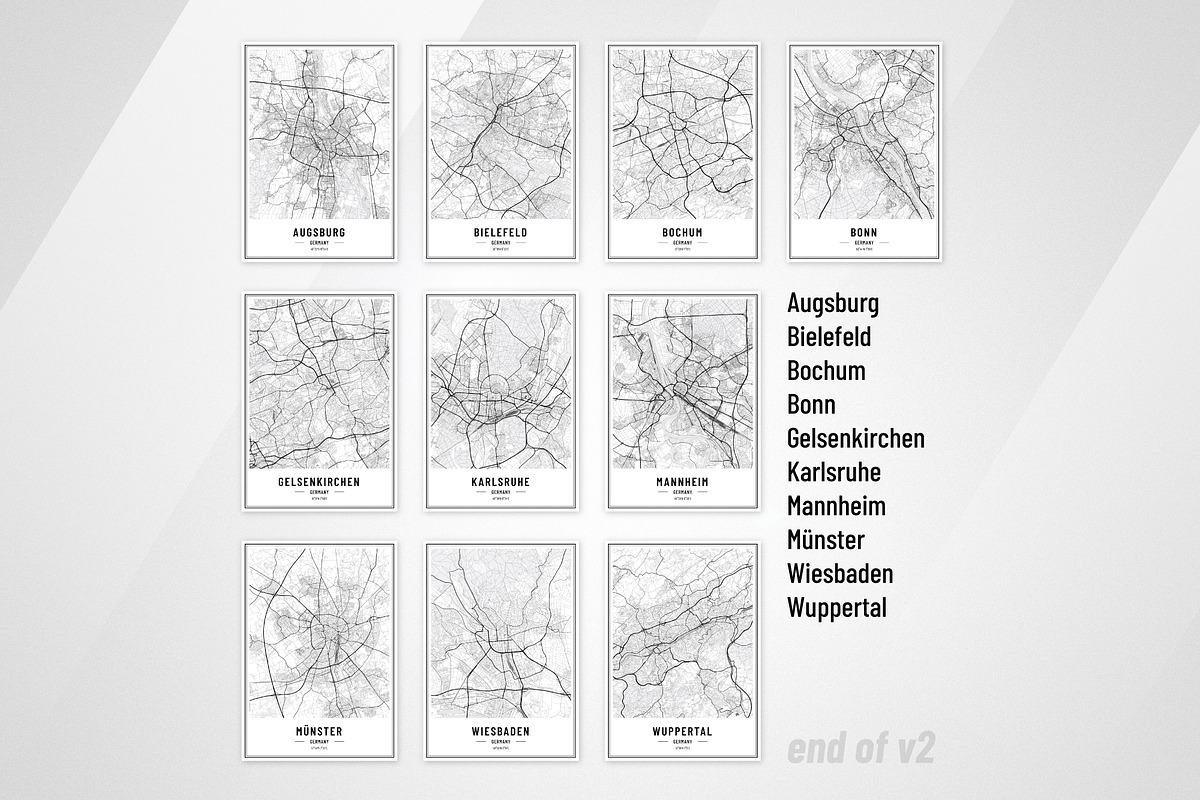 Germany City Street Maps - Print Art, an Illustration by AdrianDragne (Photo 8 of 10)