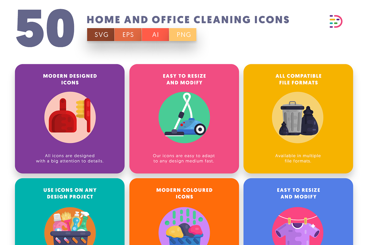 50 Home and Office Cleaning Icons, an Icon by Dighital (Photo 6 of 10)