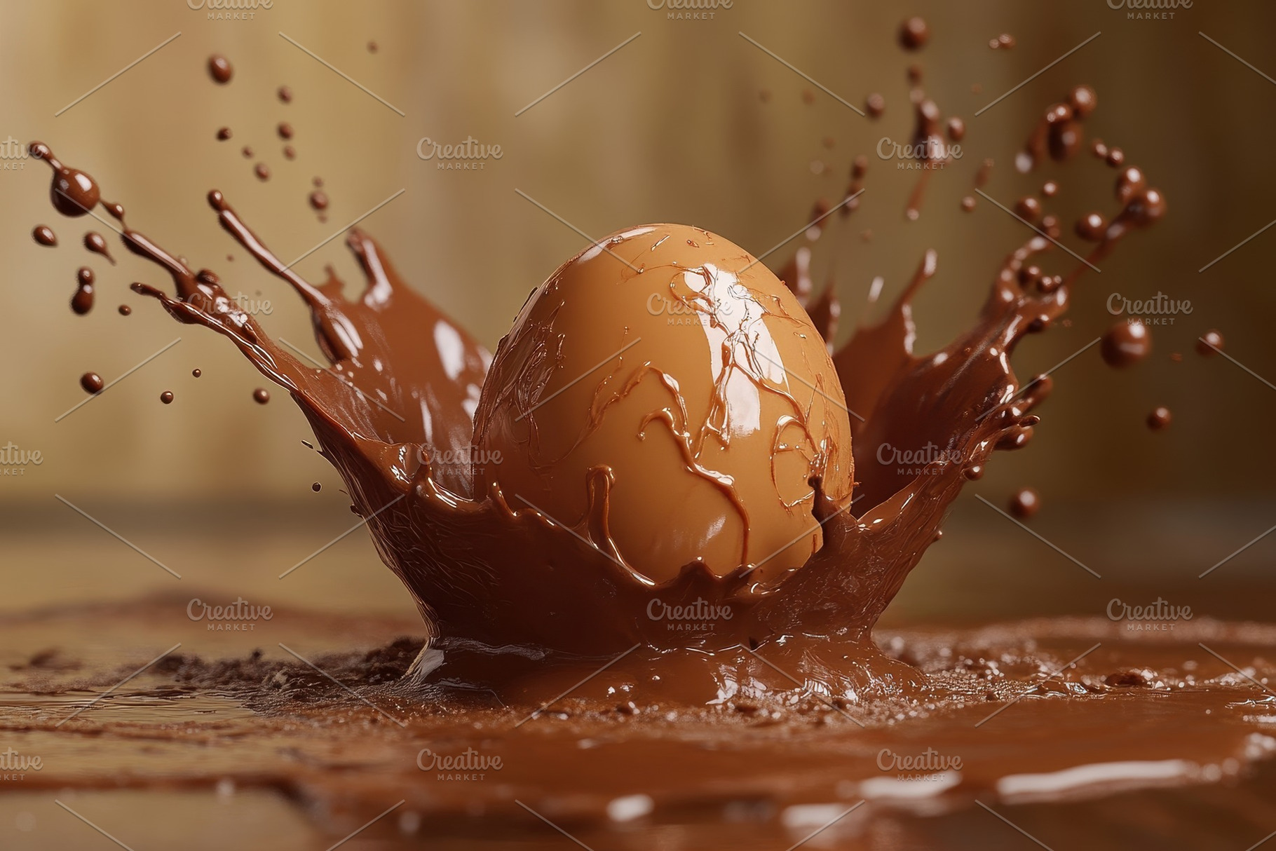 A festive splash of chocolate, a Photo by Pavel_design