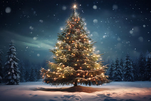 Christmas tree AI generated, a Photo by WorldOfPhotos