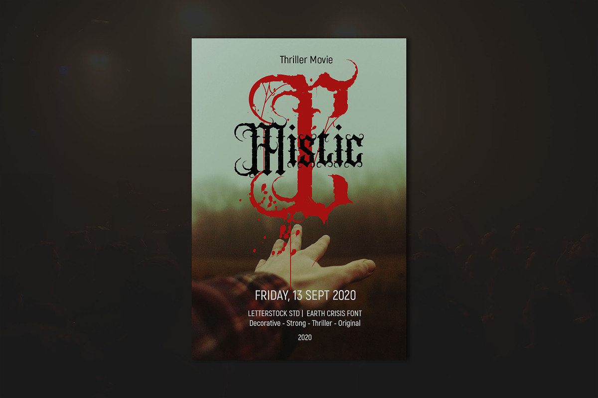 Earth Crisis | Blackmetal Font, a Blackletter Font by LetterStock (Photo 3 of 11)