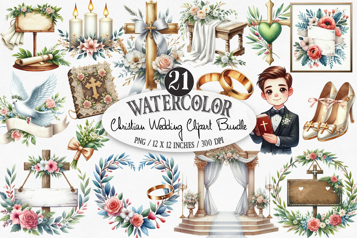 Watercolor Cute Girl Clipart Bundle, an Illustration by Designking (Photo 1 of 4)