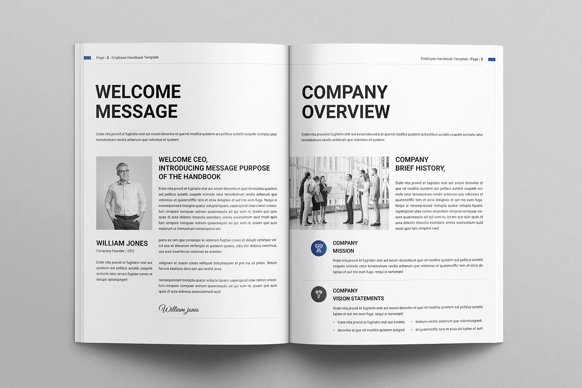 Employee Handbook Template, a Brochure Template by E-Type (Photo 2 of 7)