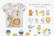 Animals and air balloons for kids, an Animal Illustration by polikarpovaart (Thumbnail 8 of 11)
